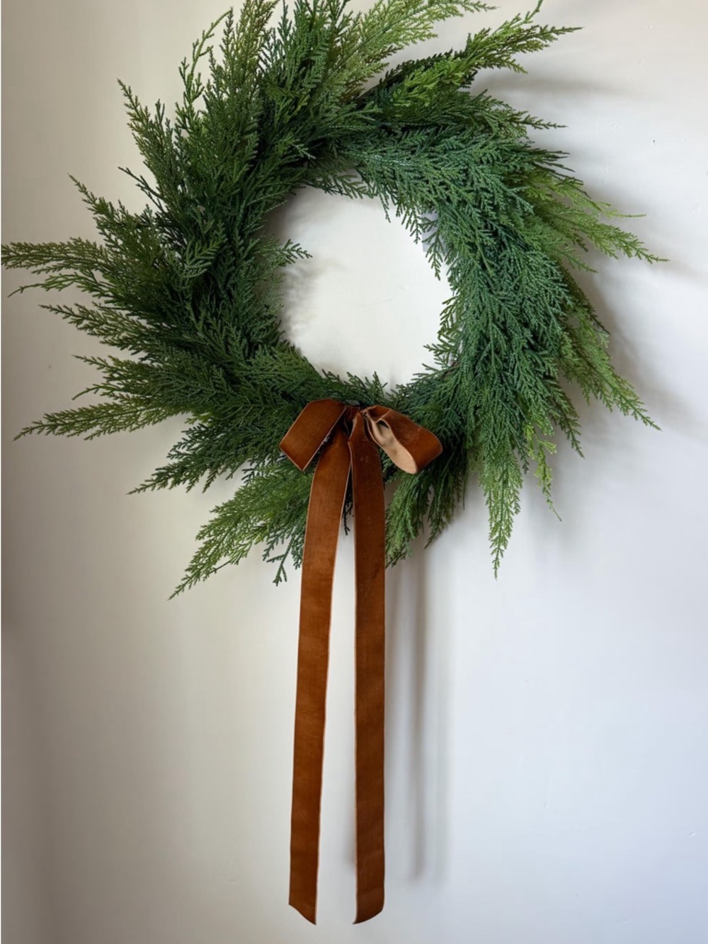 Set of 12 Velvet Long Tail Holiday Bow - Khaki - Picture 3 of 6